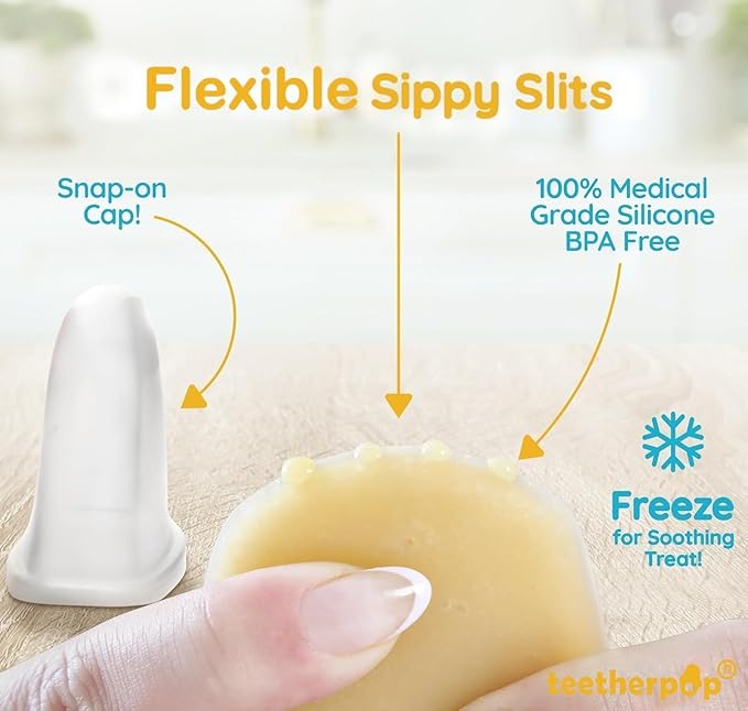Teetherpop Fillable Freezable Baby Feeder – Spill-Proof Design for Infant Weaning – Perfect for Breastmilk Storage, Smoothies, Purees, or Fruit – Baby Feeding Essentials (BlueOrange)