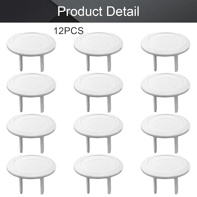 Fielect Outlet Plugs Covers Childproof Outlet Covers Protectors Electric Socket Cover Electrical Protector White 12Pcs
