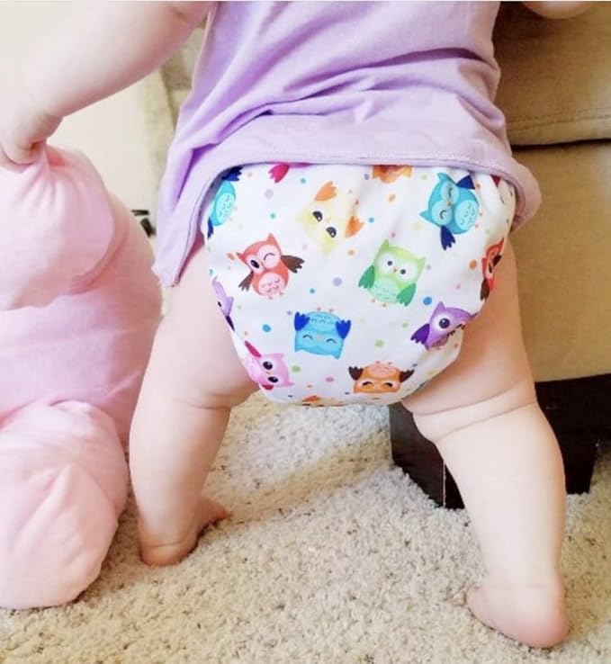 KaWaii Baby One Size Pocket Cloth Diaper Shells, Washable, Reusable, Adjustable, Leakproof, Newborn to Toddler 8-36 lbs Animal Learning Bundle, Pack of 20