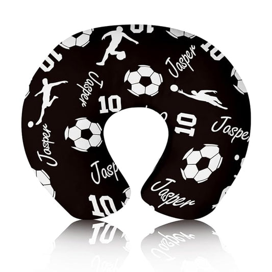 Baby Nursing Pillow Cover - Personalized Name Soccer Theme Breastfeeding U-Shaped for Bottle Feeding, Ultra Soft Comfortable Breastfeeding Pillow Cover for Infants Baby Boys and Girls
