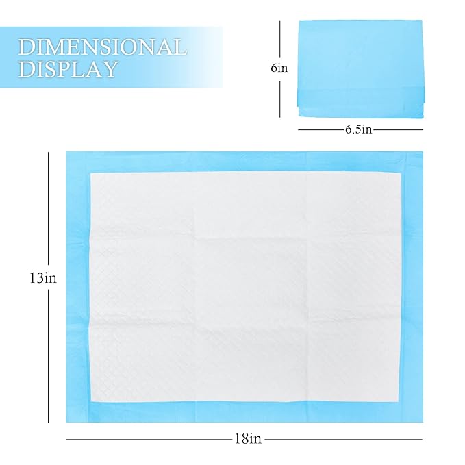 Baby Disposable Changing Pad, 100 Pack Soft Non-Woven Fabric Breathable Waterproof Underpads, Portable Leak-Proof Mattress Protector, Incontinence Bed Pads