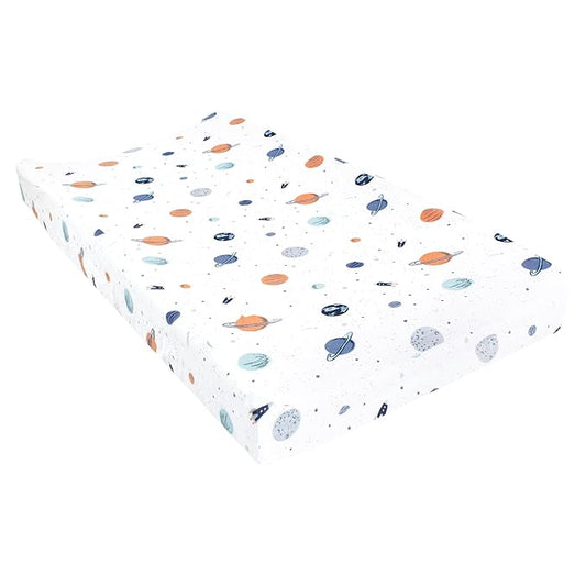 Hudson Baby Unisex Baby Changing Pad Cover, Space, One Size