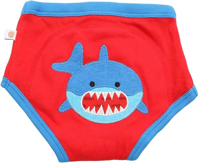 ZOOCCHINI Toddler 3-Pack Potty Training Pants - Soft Organic Cotton Underwear with Absorbent Padding and Fun Designs, Ocean Pals, 3-4 Years