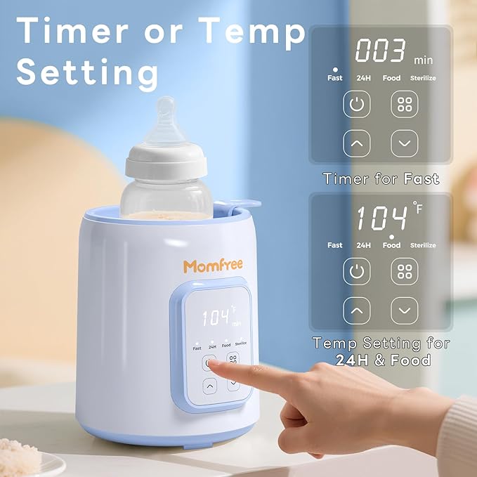 Bottle Warmer, 8-in-1 Fast Baby Bottle Warmer for Breastmilk and Formula,Milk Warmer with Accurate Temperature Control and Automatic Shut-Off,Multifunctional Bottle Warmers for All Bottles(Blue)