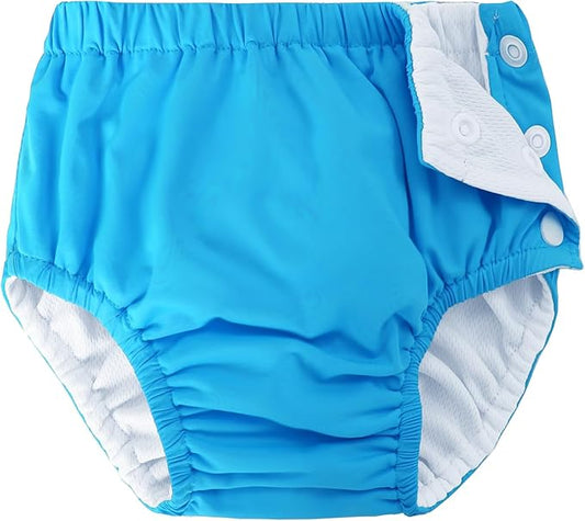 Baby Newborn Reusable Swim Diapers Infant Unisex Washable Swim Diaper Toddler Swimming Diapers Blue, 0-3 Months
