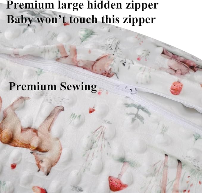 Dot Nursing Pillow Cover Set 2 Pack Nursing Pillow Slipcovers, Ultra Soft Compatible with Boppy Pillow,Standard Pillow for Baby Boy Girl Cream, Fox Deer Bear