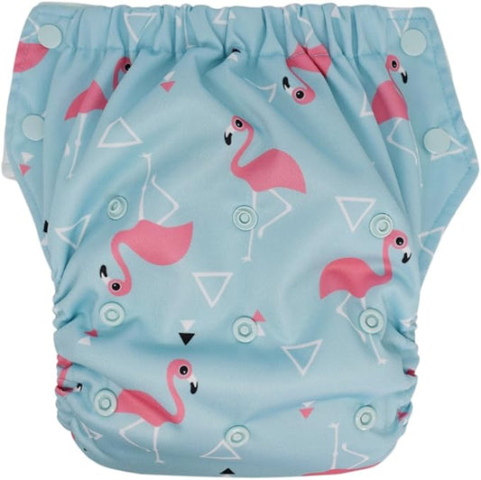 EcoAble Reusable Potty Training Diaper with Insert, Daytime Pull-on Cloth Training Pants for Toddlers and Big Kids (Size 2, Flamingo)