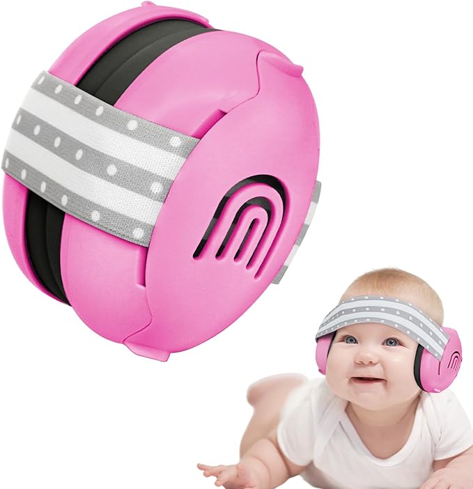 Adjustable Baby & Toddler Noise Cancelling Headphones - Ear Muffs for Kids 1-3 for Airplane Travel