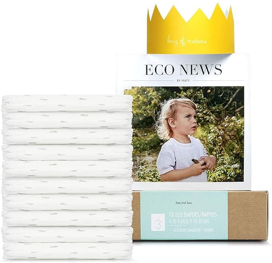Eco by Naty Baby Diapers - Plant-Based Eco-Friendly Diapers, Great for Baby Sensitive Skin and Helps Prevent Leaking (Size 3, 10 Count)