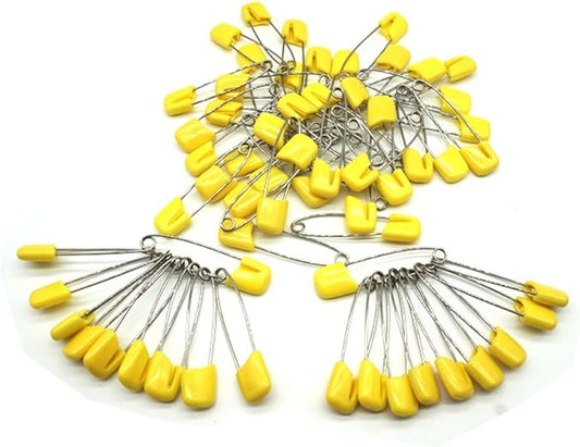 Baby Safety Pins Secure Clips for Fastening Baby Clothes Diaper Napkins 50pcs 60PCS 30PCS (Yellow, 60 pcs)