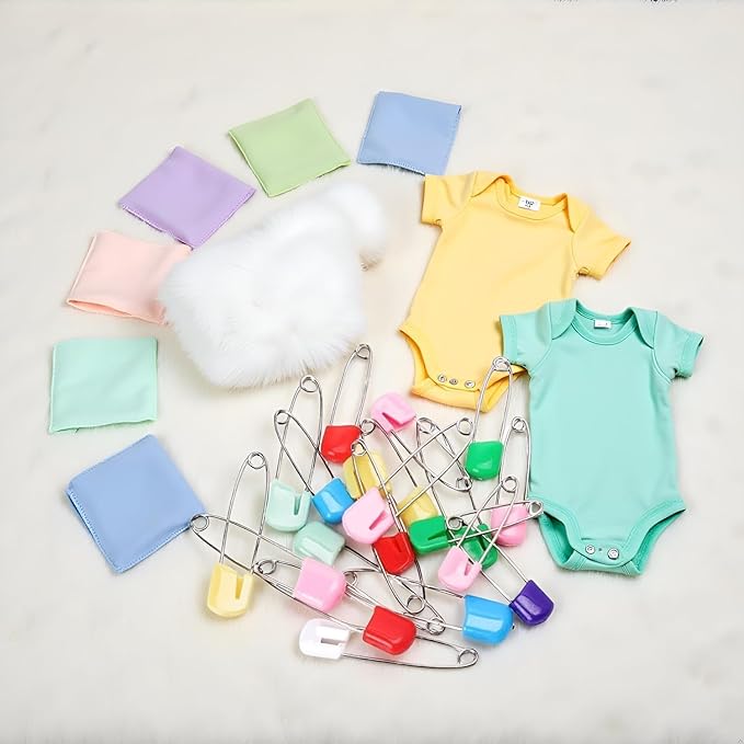 20 Pcs 2 Inch Baby Infant Child Cloth Nappy Diaper Pins Safety Locking Holder Colorful Safety Pins Heavy Duty, Diaper for Pins and Fasteners,Cloth Diapers and Accessories,Diaper Fasteners