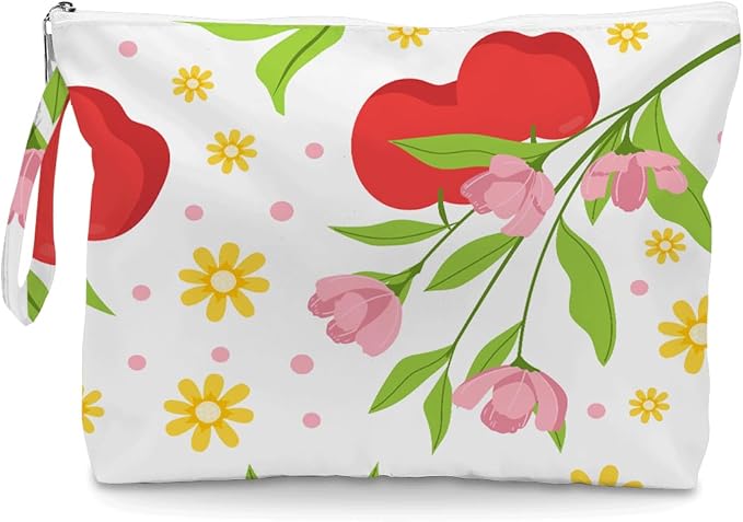 IAXIC Wet Dry Bag, Wet Bag for Swimsuit, Diaper Sunscreen Large Zipper Pouch Waterproof Pouch, Beach Bags for Women, Floral and Fruit Patterns, Gifts for Ladies Girls Friends Colleagues and Sisters