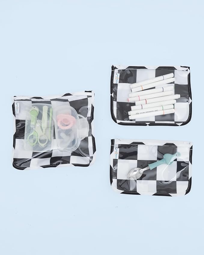 babygoal Waterproof Wet Dry Bags 2 Pack with 3pcs Clear Travel Bags for Beach, Baby Cloth Diapers, Swimsuit, Pump Parts, Pool, Gym, Toiletries,Makeup Cosmetics