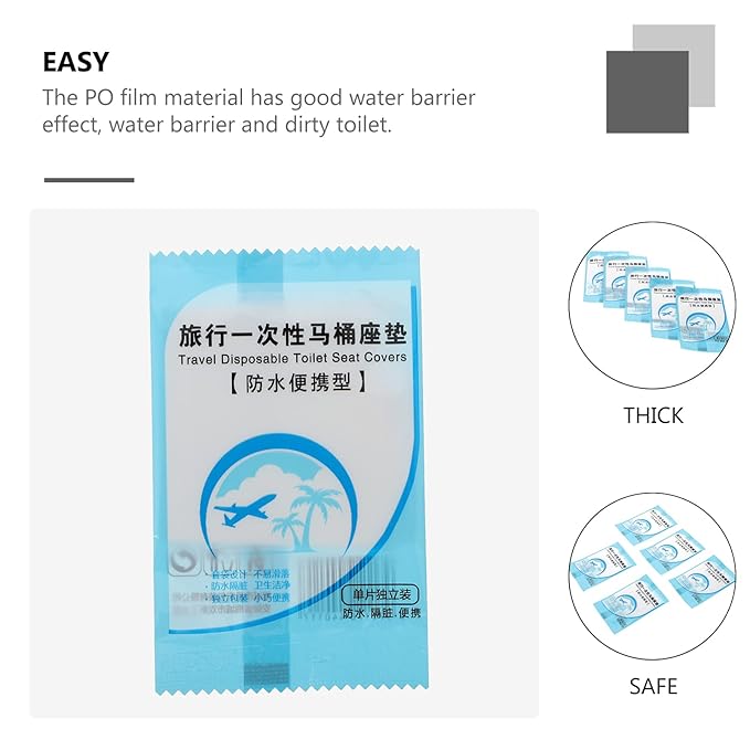 Healifty 1bag Disposable Toilet Seat Cushions Portable Covers for Travel Camping and Public Restrooms Tear Resistant for Home Hotel and School