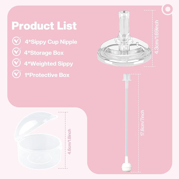 Sippy Nipple Compatible with Philips Avent Natural Baby Bottles,Straw Cup Nipple, Soft 100% Silicone Sippy Cup Nipple,Variable Flow,BPA-Free,6m+ (Straw Cup Nipple)