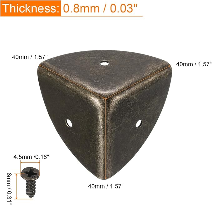 uxcell 40x40x40mm Metal Box Corner Protectors Edge Guard Bronze Tone 16pcs for Table Corners and Desk Corners