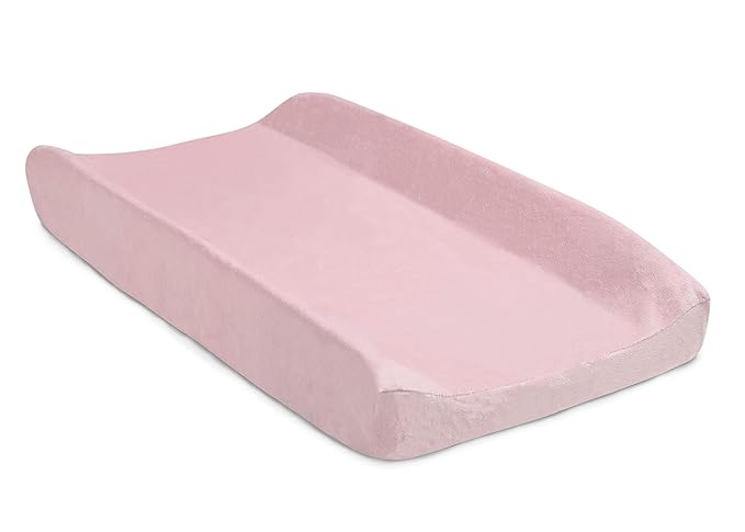 Delta Children Contoured Changing Pad with Plush Cover, Pink