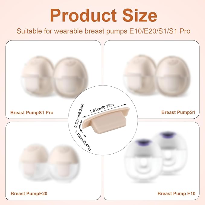 8pcs Breast Pump Spout Cap for Eufy E10/E20/S1/S1 Pro, Silicone Wearable Breast Pump Spout Cover Replacement Avoid Dust and Top Leakage