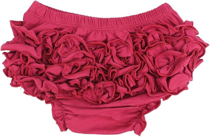 Wennikids Baby Girl's Cotton Shorts and Diaper Cover Bloomers Small Burgundy