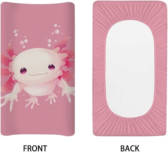 Changing Pad Covers for Boys Girls, Fancy Axolotl Diaper Changing Table Pad Cover Soft Breathable Changing Mat Cover for 32''x16" Cute Birthday Gifts for Baby