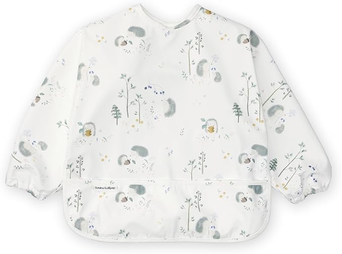 Loulou Lollipop Long Sleeve Mess Free Waterproof Bibs, for baby boys and girls 6-36 Months, Machine Washable, Travel Friendly