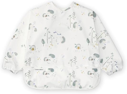 Loulou Lollipop Long Sleeve Mess Free Waterproof Bibs, for baby boys and girls 6-36 Months, Machine Washable, Travel Friendly