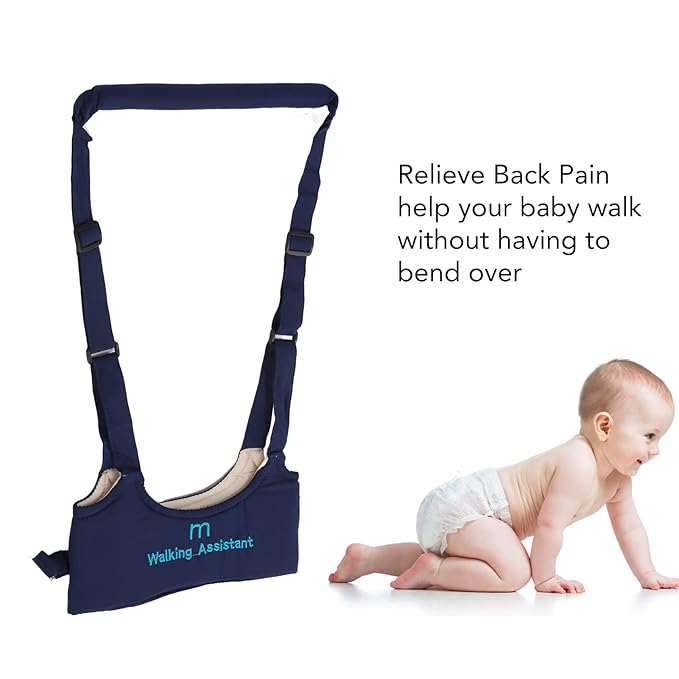 Baby Walker Baby Walking Harness Adjustable Handheld Kids Walker Helper Walking Learning Helper for Toddler 8-20 Months(Navy Blue)