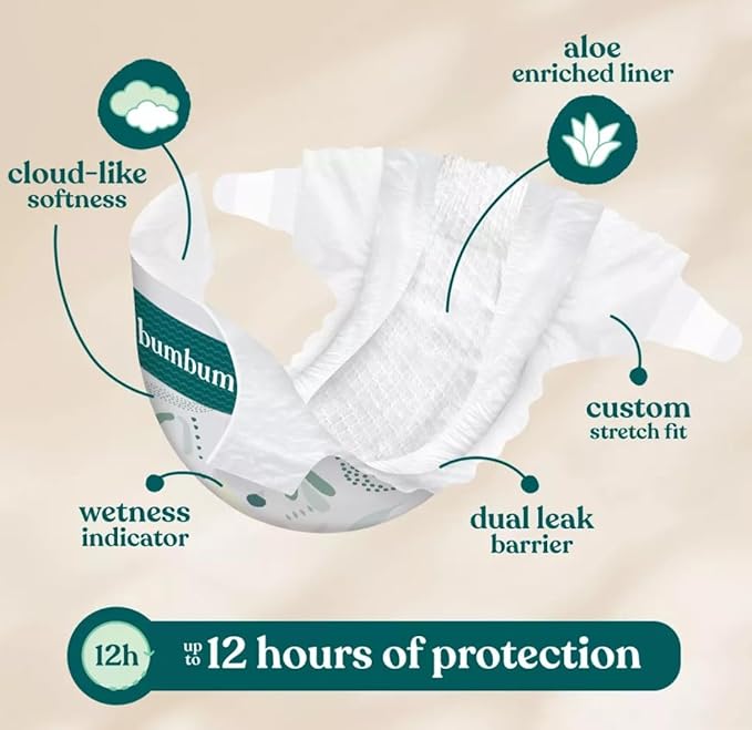 Bum-Bum Diapers, Size 6, Fragrance-Free, 42 Count