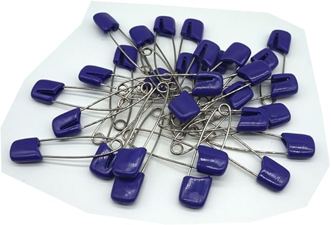 Baby Safety Pins Secure Clips for Fastening Baby Clothes Diaper Napkins 50pcs 60PCS 30PCS (Purple, 30 pcs)