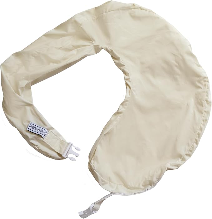 My Brest Friend Organic Cotton Deluxe Nursing Pillow Cover - Slipcovers For Baby - Adjustable Fit, Easy Care, Durable - Original Nursing Pillow Not Included, Organic Cream