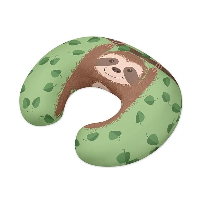 Forchrinse Funny Sloth Nursing Pillow Cover for Girls Princess Nursing Pillow Slipcover for Breastfeeding Moms,Easy to Care
