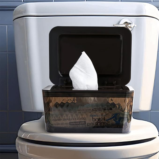 Baby Wipes Dispenser Wipe Holder - Larger Capacity Wet Wipe Dispenser Box Wipes Container for Bathroom Keep Wipes Moist and Fresh