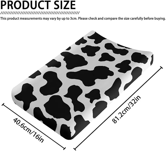 Changing Pad Covers for Boys Girls, Cow Print Diaper Changing Table Pad Cover Soft Breathable Changing Mat Cover for 32''x16" Cute Birthday Gifts for Baby