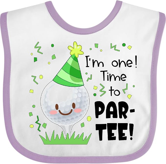 inktastic I'm 1 Time To Par-Tee Golf First Birthday Baby Bib