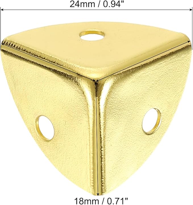 uxcell 12Pcs Decorative Box Corner Cover, 18mm Metal Edge Guard, Furniture Corner Edges Protector, Gold
