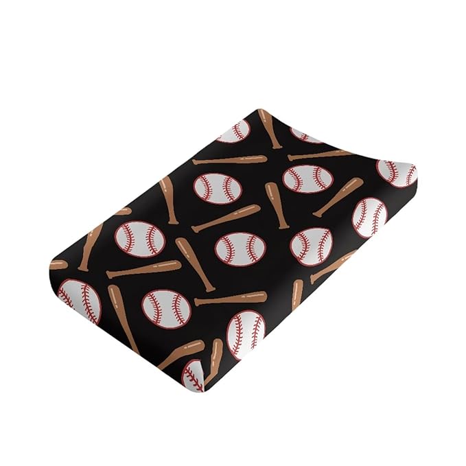 Golf Changing Pad Cover 32'' x 16'' Baby Diaper Changing Table Covers Soft & Breathable Polyester Change Pad Sheets for Boys, One Size, Black