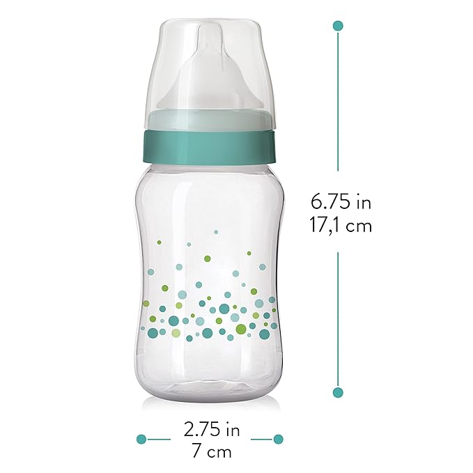 Balance + Wide Neck Printed Bottles, 9oz 2pk, with Pacifier