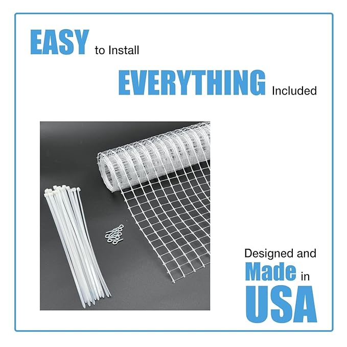 Kidkusion Deck Guard - 20' L x 38" H - Made in USA - Outdoor Balcony and Stairway Deck Rail Safety Net - Natural - Child Safety; Pet Safety; Toy Safety