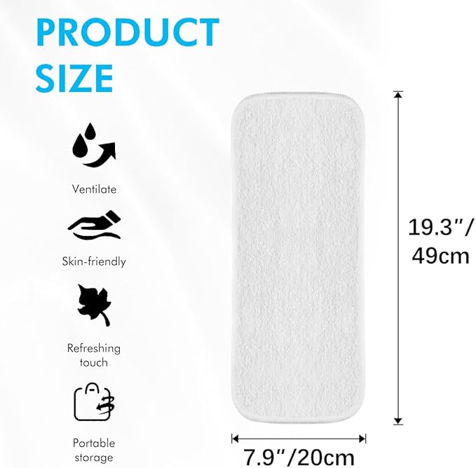 6 Pack Rayon Microfiber Inserts Liners for Adults Cloth Diapers for Incontinence Care, 4-Layer Washable Reusable Large Absorbent (White-Medium)