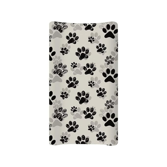 Breathable Diaper Changing Pad Cover for Baby Girls and Boys, Soft Changing Table Sheets 16 * 32 Inches, Dog Paws