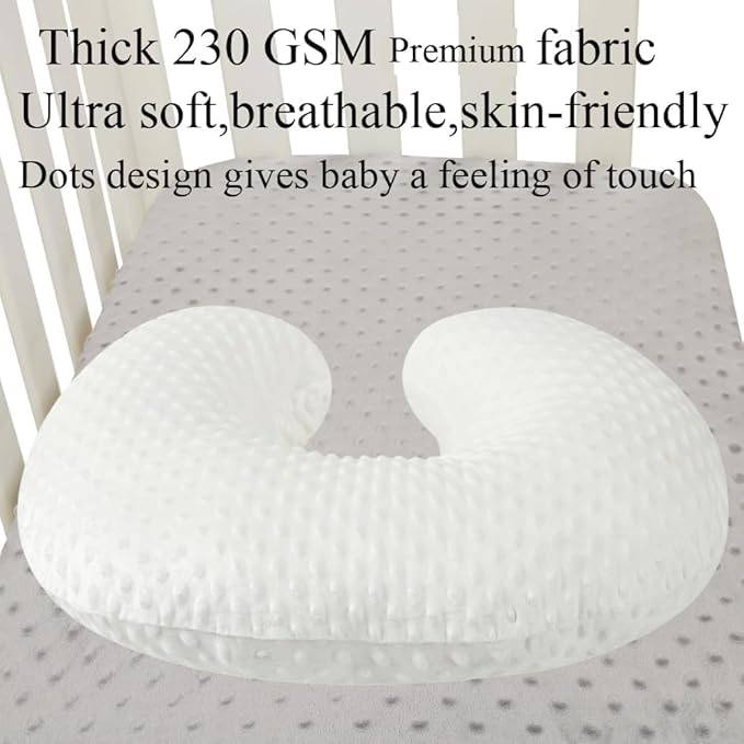 Dot Nursing Pillow Cover Set 2 Pack Nursing Pillow Slipcovers, Ultra Soft Compatible with Boppy Pillow,Standard Pillow for Baby Boy Girl White and Pink
