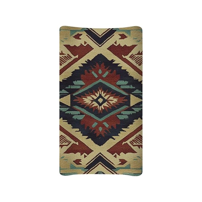 Tribal Diaper Changing Pad Covers Soft & Stretchy Changing Pad Protectors for Baby Boys, One Size, Brown Aztec American Style Change Table Cover