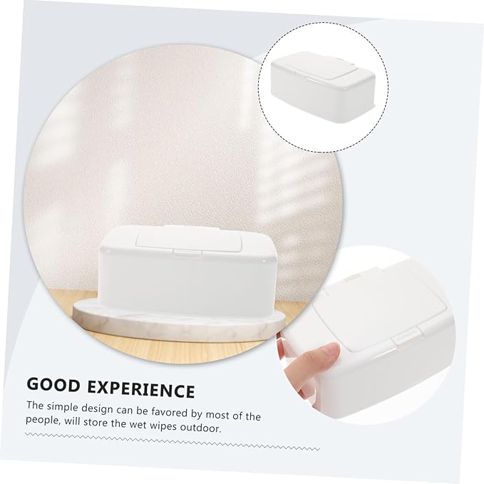 ibasenice 2pcs Storage Box Containers with Lids Toilet Paper Holder Moist Tissue Dispenser Tissue Storage Case Wipes Container Wipe Dispenser White Baby Pp Tissue Paper Makeup Remover