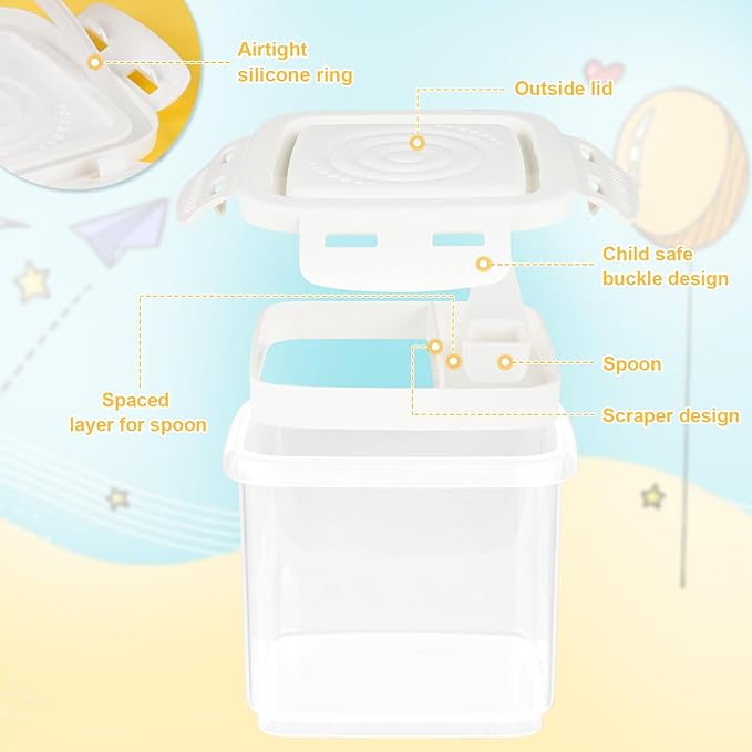 Accmor Formula Dispenser On The Go, Formula Container to Go, Portable Milk Powder Kids Snack Container with Scoop for Infant Toddler Travel Outdoor Picnic