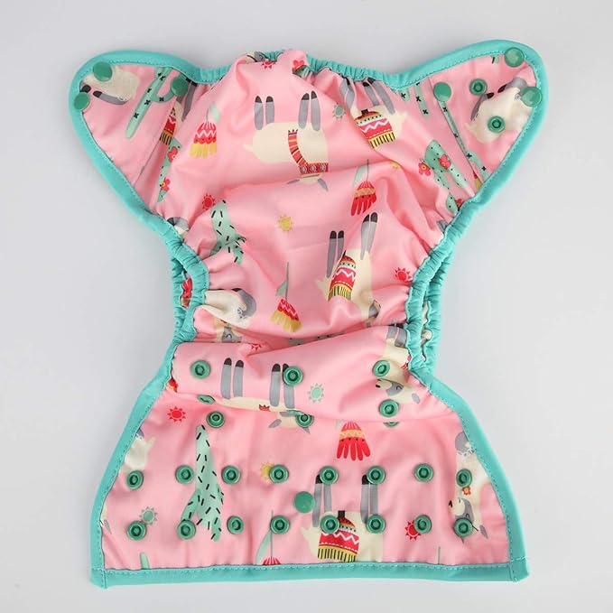 Baby Diaper Cover Nappy One Size 8lbs to 36lbs for Girls (Pink Alpaca)