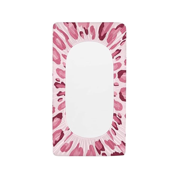 Leopard Print Changing Pad Cover Pink Diaper Changing Pad Cover Boys Girls 32''*16'' Diaper Changing Pad Cover Soft Nursery Decor