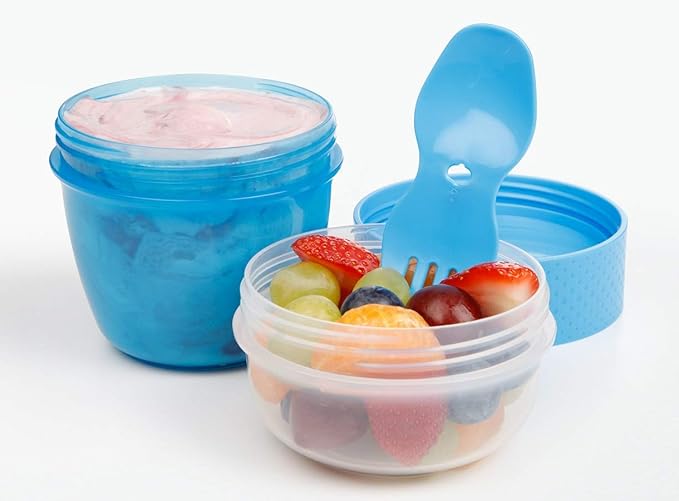 Sistema Pack of 2 Snack Capsule to Go Snack Cups, 515 ml, Assorted Colours