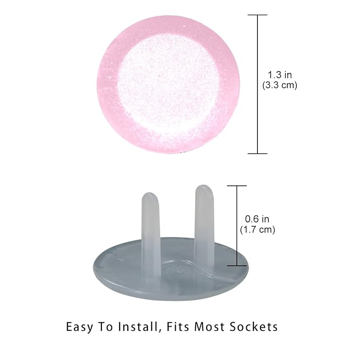 Pure Pink Color Outlet Covers Baby Proofing Safe & Secure Electric Plug Protectors | Sturdy Childproof Socket Covers for Home & Office | Easy Installation | Protect Toddlers & Babies