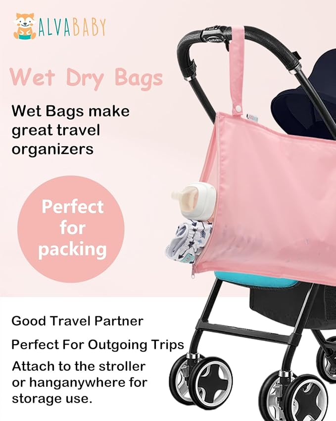 ALVA Waterproof Leakproof Wet Dry Bag 2-Pack | Reusable for Swim, Baby Clothes, Diapers & Travel 2LK07