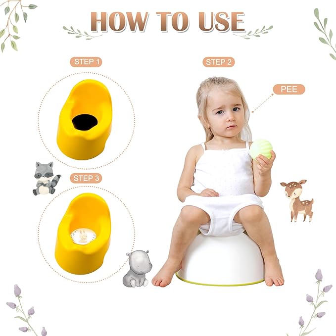 Geyee 24 Pcs Potty Training Stickers Potty You Pee on Toilet Reveal Stickers Chart Reusable Pee Decals Color Changing Seat Toilet Targets for Boys Girls Kids Training Use(Woodland Animal)